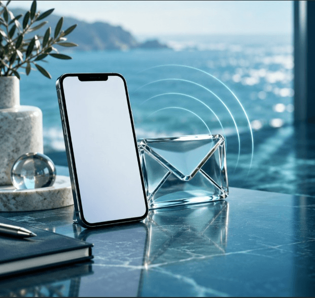 Mobile connection by the ocean — contact The Ocean Radio